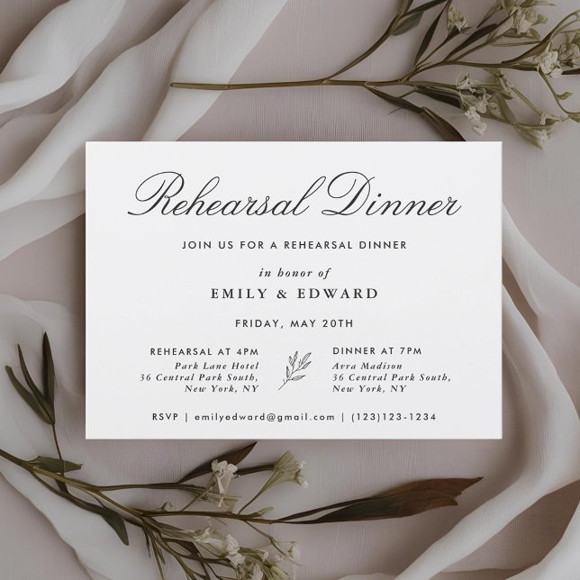 Classic Elegant Botanical Rehearsal Dinner Invitation (Creator Uploaded)