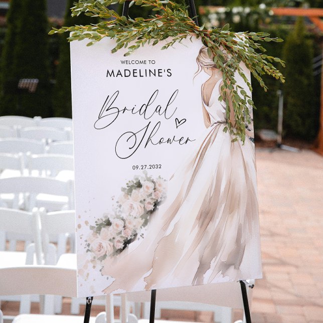 Classic Elegant Bride to be Gown Bridal Shower Poster (Creator Uploaded)