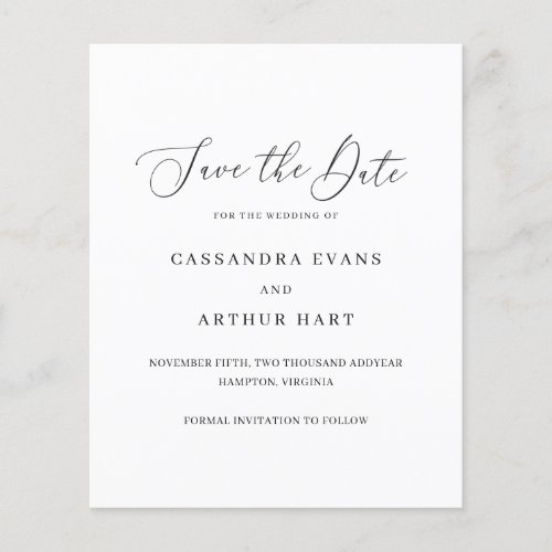 Classic Elegant Budget Wedding Save The Date