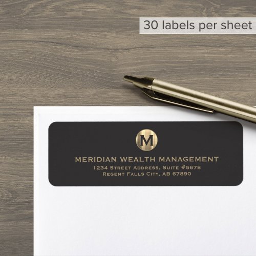 Classic Elegant Business Monogram Return Address Label