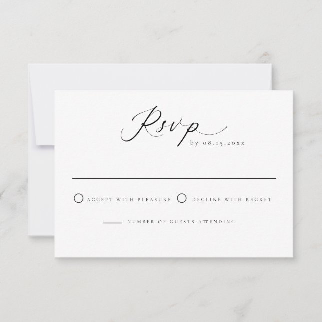 Classic Elegant Calligraphy Script RSVP Card (Front)