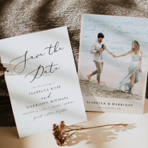Classic Elegant Calligraphy Script Save the Date Invitation
