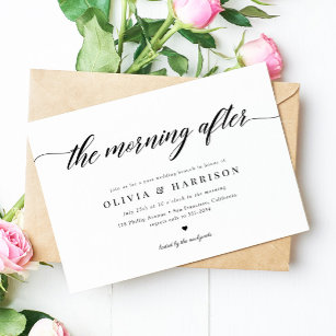 Classic Elegant Calligraphy Script Wedding Brunch Invitation