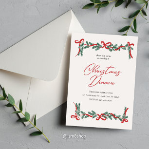 Classic & Elegant Christmas Dinner Invitation