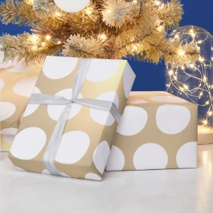 Classic Elegant Christmas Gold White Polka Dots Wrapping Paper