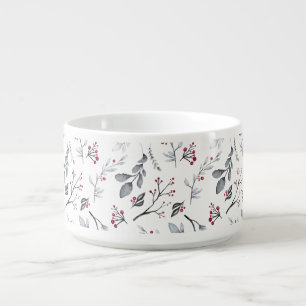 Classic Elegant Christmas Leaves and Berries Bowl