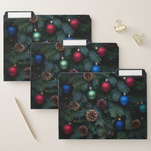 Classic Elegant Christmas Tree Ornaments File Folder