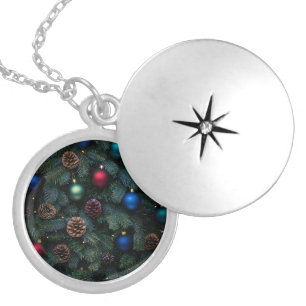 Classic Elegant Christmas Tree Ornaments Locket Necklace