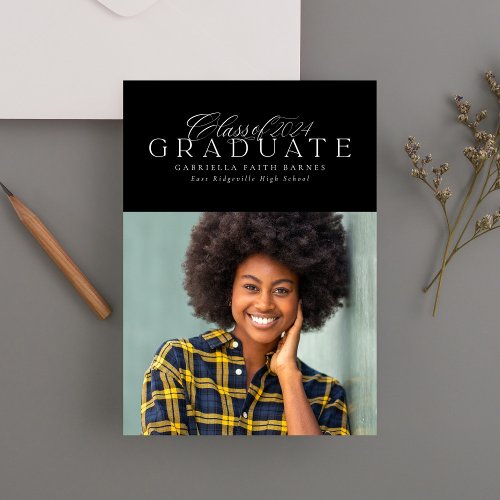 Classic elegant Class of 2024 graduation Announcement