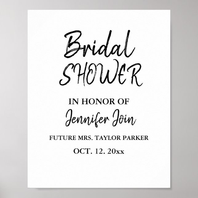Classic Elegant Copper Wedding Bridal Shower Foam  Poster (Front)