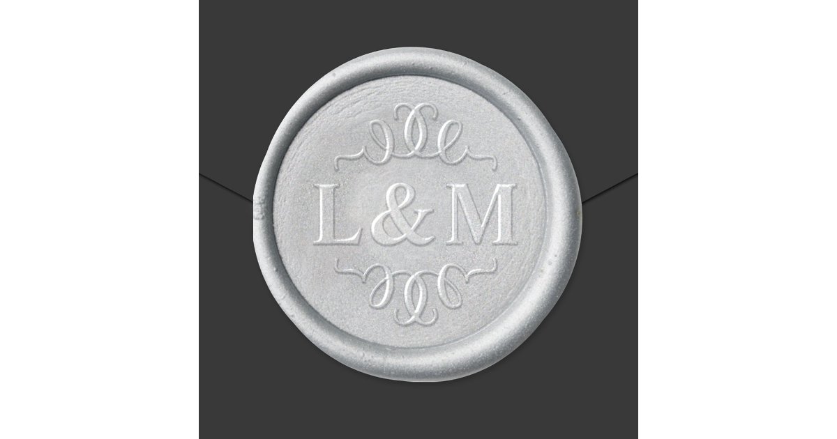 Classic Elegant Couple Initials Monogram Wax Seal Sticker | Zazzle