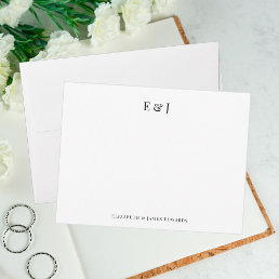 Classic Elegant Couple Initials Personalized Note Card