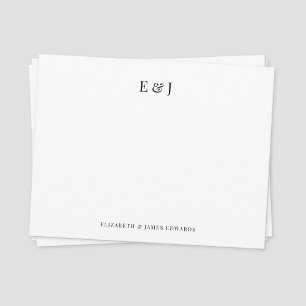 Classic Elegant Couple Initials Personalized Note Card