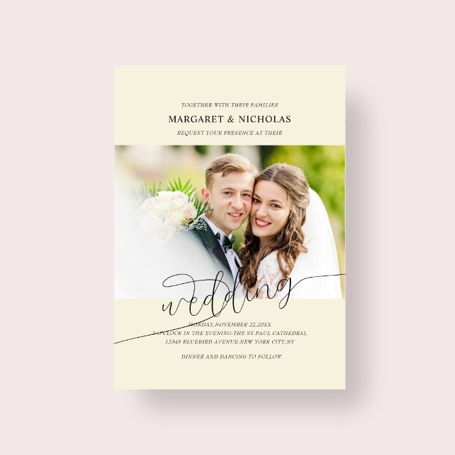 classic elegant couple photo wedding invitation (Creator Uploaded)