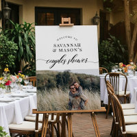 Classic Elegant Couples Shower Photo Sign