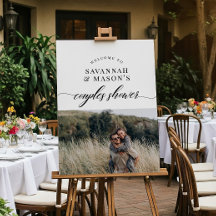 Classic Elegant Couples Shower Photo Sign