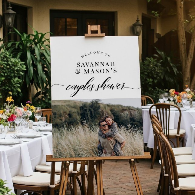 Classic Elegant Couples Shower Photo Sign (Creator Uploaded)