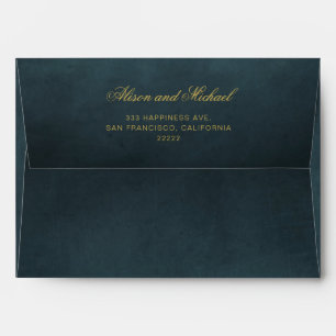Classic Elegant Custom Gold Script Wedding Invite Envelope