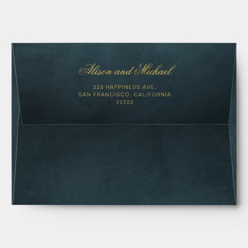 Classic Elegant Custom Gold Script Wedding Invite  Envelope
