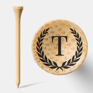 Classic Elegant Custom Initial Laurel Monogram Golf Tees