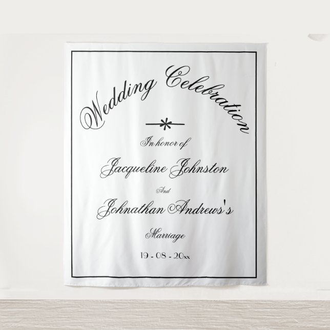  Classic Elegant Customized White Wedding Backdrop (Front)