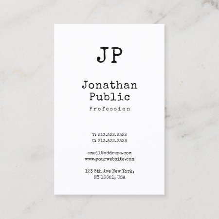 Classic Elegant Design Clean Plain Retro Trendy Business Card