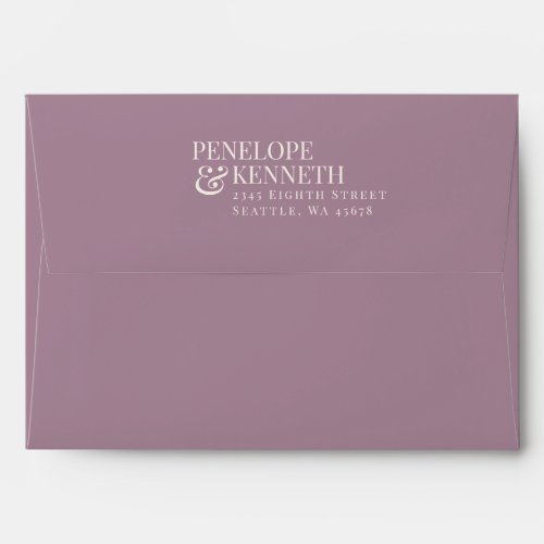 Classic Elegant Dusty Purple Return Address Envelope