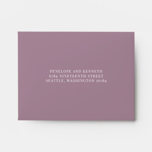 Classic Elegant Dusty Purple RSVP Address Envelope