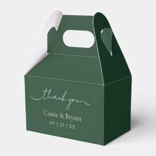Classic Elegant Emerald Green Thank You Favor Boxes