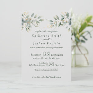 Classic Elegant Eucalyptus Wedding Invitation