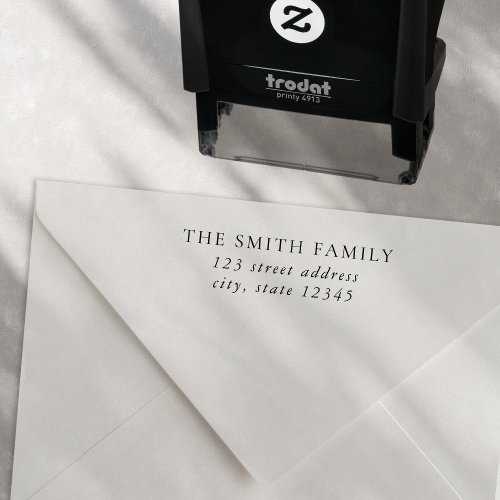 Classic Elegant Family Name Return Address Self_inking Stamp