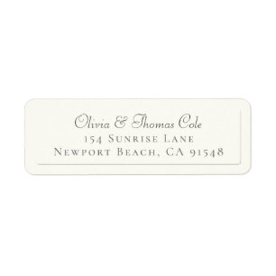 Classic Elegant Faux Embossed Ecru Wedding Return Label
