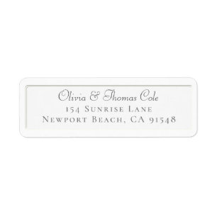 Classic Elegant Faux Embossed Simple Return Label