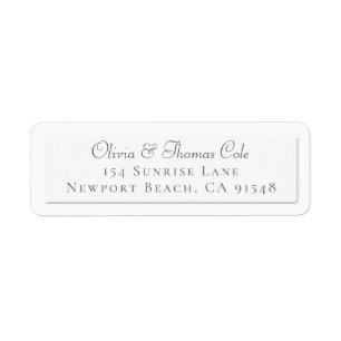 Classic Elegant Faux Embossed White Wedding Return Label