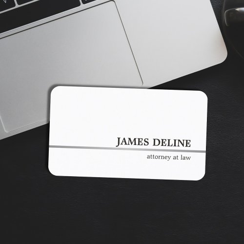 Classic Elegant Faux Silver Line Attorney at law Business Card