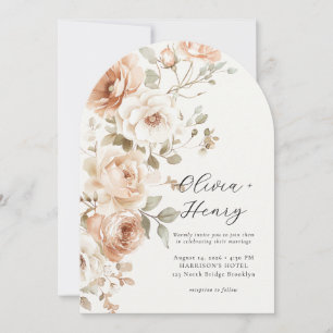 Classic Elegant Floral Arch Wedding Invitation