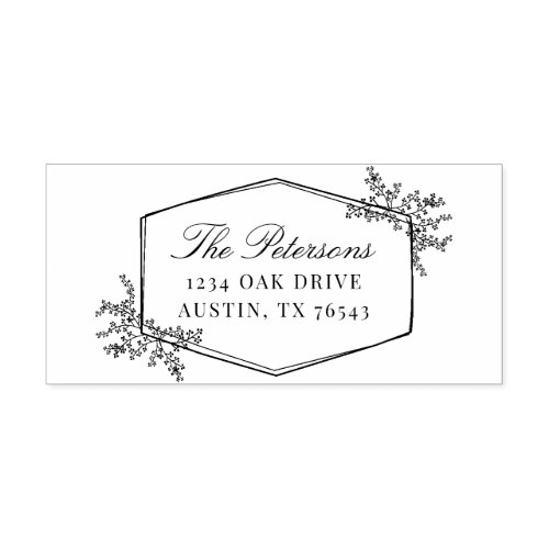 Classic Elegant Floral Frame Return Address Self_inking Stamp