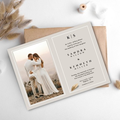 Classic  Elegant Forever Photo Framed Wedding  Invitation