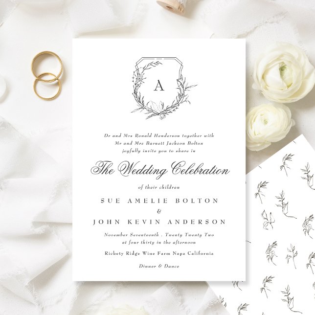 classic elegant formal traditional monogram logo invitation (Creator Uploaded)