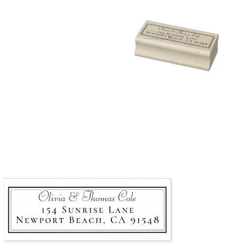 Classic Elegant Frame Wedding Return Address Rubber Stamp