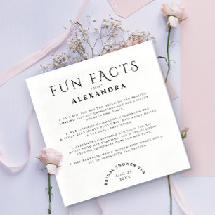Classic Elegant Fun Facts Black And White Party Napkins