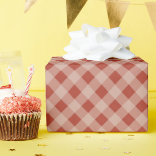 Classic Elegant Gingham Plaid in Terracotta Wrapping Paper