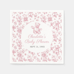 Classic Elegant Girl Baby Shower Toile de Jouy Napkins