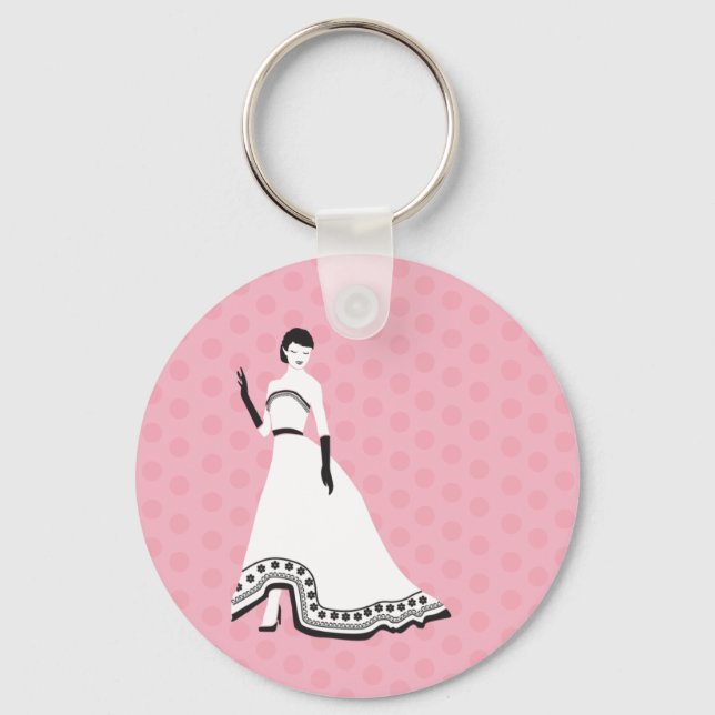 Classic Elegant Girl Keychain (Front)