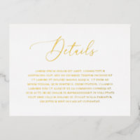 Classic Elegant Gold Foil Wedding Enclosure Card