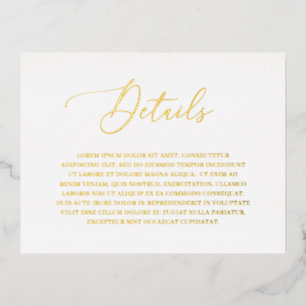 Classic Elegant Gold Foil Wedding Enclosure Card