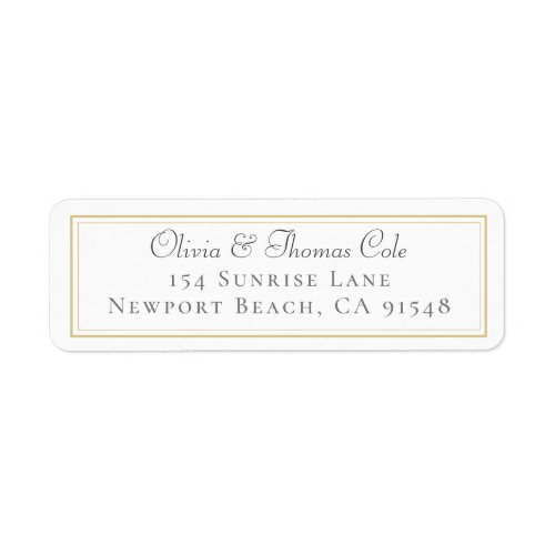 Classic Elegant Gold Frame Wedding Return Address Label
