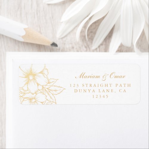 Classic Elegant Gold Gilded Floral Return Address Label