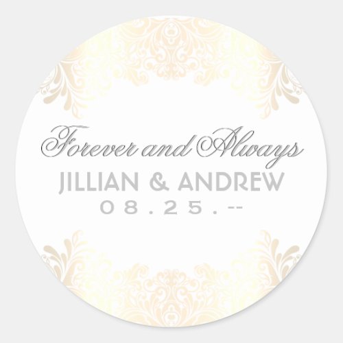 Classic Elegant Gold Monogram Favor Classic Classic Round Sticker