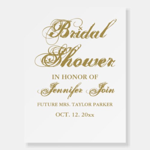 Classic Elegant gold Wedding Bridal Shower Foam Board